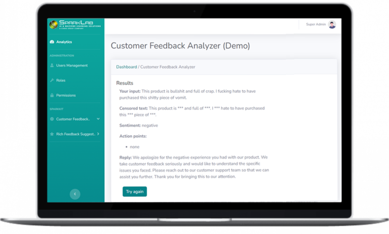 Customer Feedback API Snip